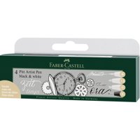 Faber Castell - Marcador Pitt Artist Negro & Blanco Faber-Castell X4 Uds.