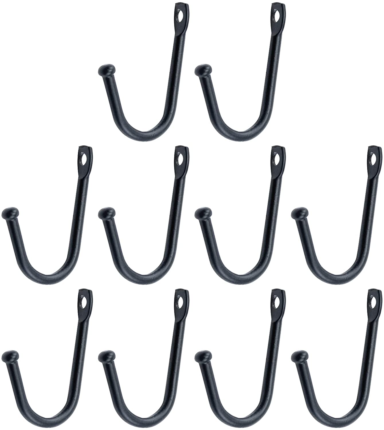 Xinqihang - Ganchos De Hierro Americanos Antiguos, Decorativos, Estilo Colonial, Para Colgar Llaves De Puertas, Abrigos Y Bolsos, 3,5 X 2,5 Cm, Color Negro, Paquete De 10