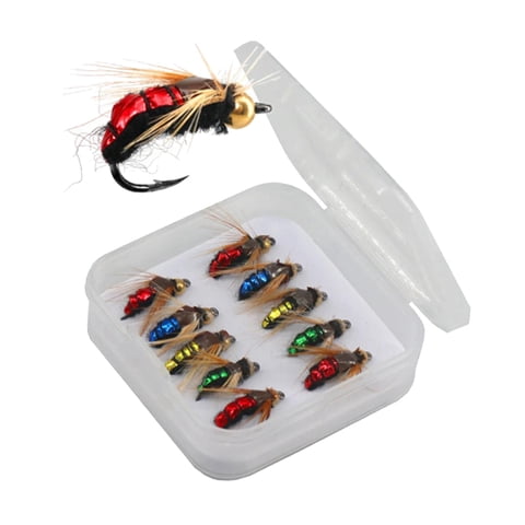 Magideal - 10X Señuelos De Pesca Con Mosca Señuelos Artificiales Accesorios De Pesca Pesca En El Mar Señuelos De Pesca Con Mosca Set Señuelos De Pesca Con Anzuel