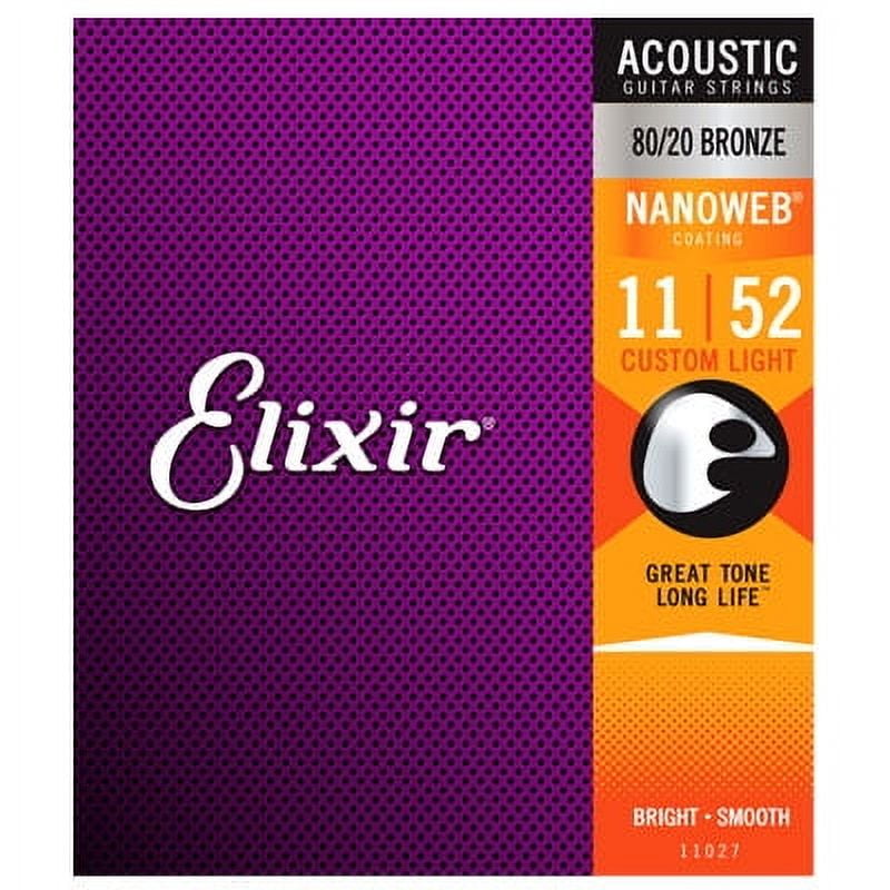 Set De Cuerdas Elixir Guitarra Acústica 80/20 Bronce Light 11-52 11027