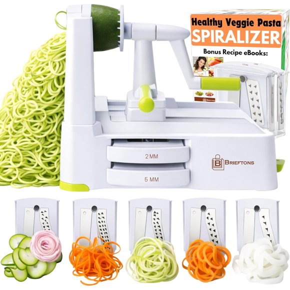 Brieftons 5Blade Countertop Vegetable Spiralizer and Veggie