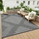 thumbnail image 2 of Alfombra exterior Garvee 152 cm gris y blanco reversible, 2 of 9