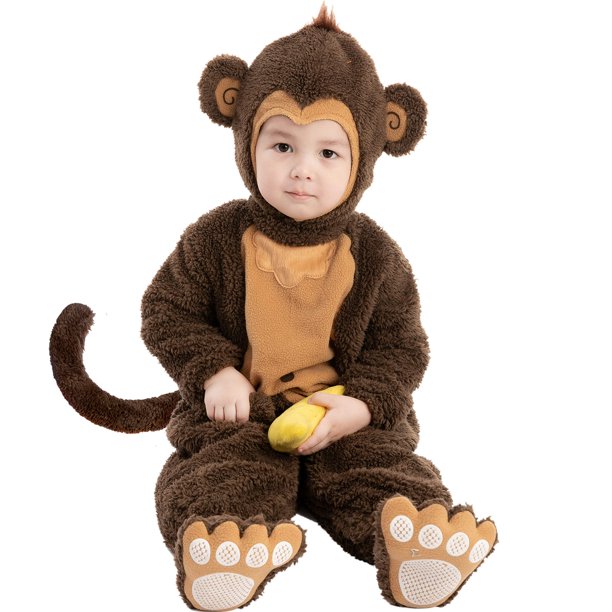 Costume Spooktacular Creations bebé mono para Halloween, de 6 a 12 m, con plátano de juguete