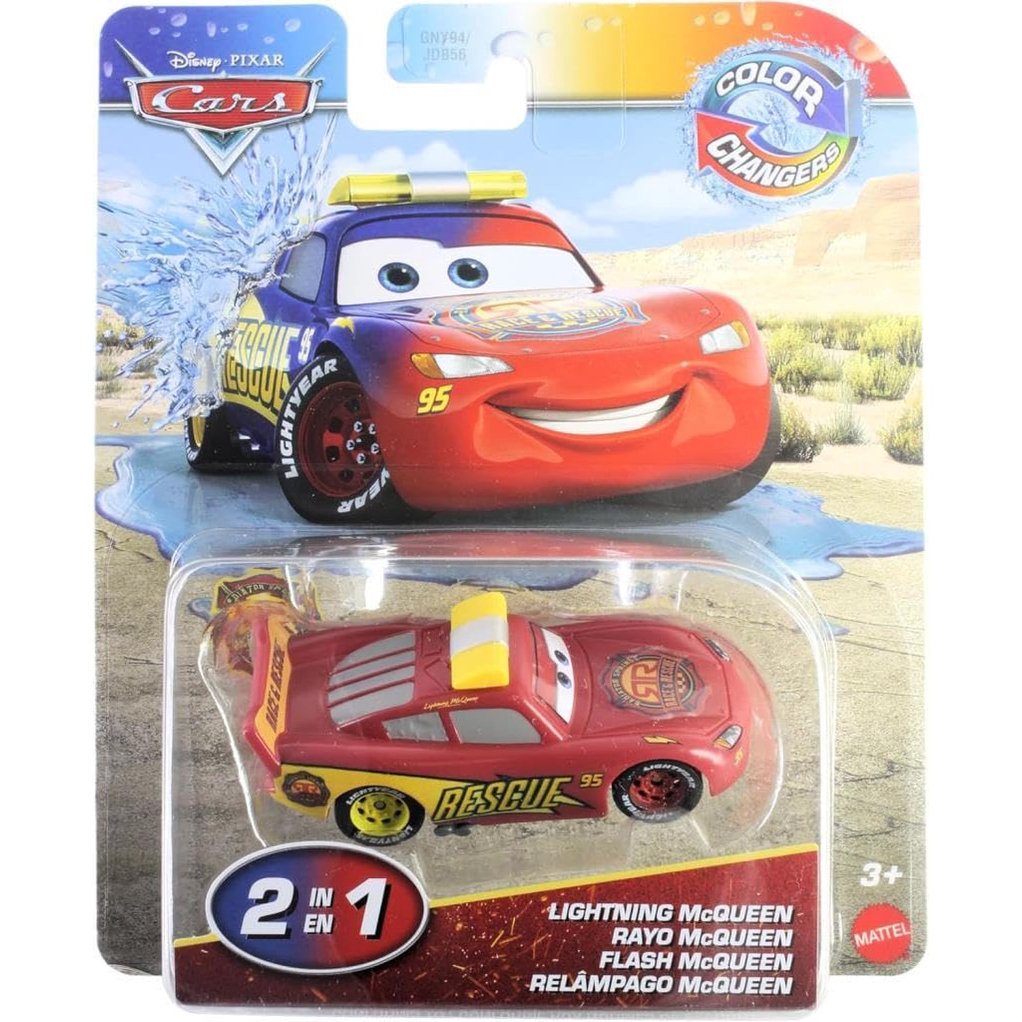 Auto De Juguete Mattel Rayo Mcqueen Cambia Color 1:55