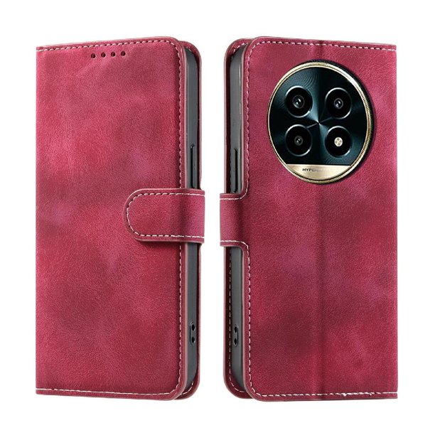 Funda Cartera para Realme 13 Plus Tapa con Ranuras, Soporte y Correa Rojo