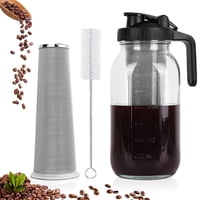 Cafetera Cold Brew Qhh, Tarro De Cristal De 1,9 L Con Filtro De Acero Inoxidable