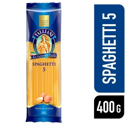 Fideo Pasta Al Huevo Spaghetti N°5 Bolsa 400 G Talliani