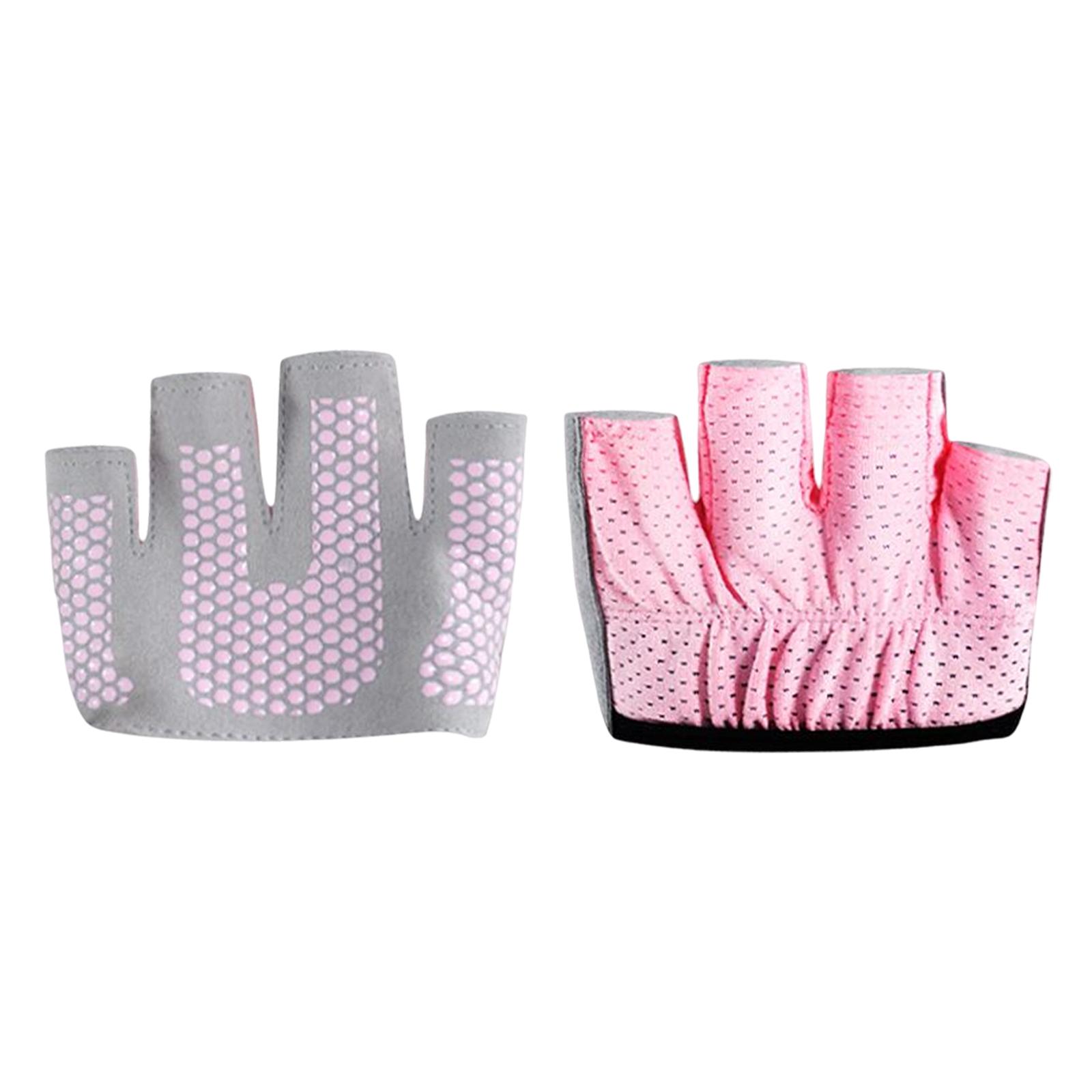 Magideal - Guantes De Medio , Guantes De Entrenamiento, Guantes De Gimnasio, Almohadillas De Agarre Para Ejercicio De Yoga Para Ejercicio , Rosado, L