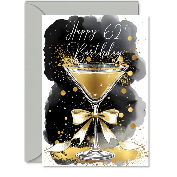 Tarjeta de cumpleaños 62.º Giftzie 5x7 pulgadas