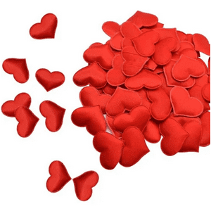 Genérico - Pétalos Corazón Tela Rojo 100 Uds 3 Cm
