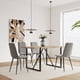 thumbnail image 2 of 55" MDF Wood Colour Dining Table and Modern Dining Chair Set of 4, Mid Century Wooden Kitchen Table Set, Metal Base & Legs, Dining Room Table and Linen Chairs, 2 of 3