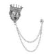 thumbnail image 1 of Broche De Cadena, Broche De Solapa A La Moda, Broche De Corona Para Hombre, Alfileres Para Sombrero, Abrigo De Cumpleaños, Argent, 1 of 5