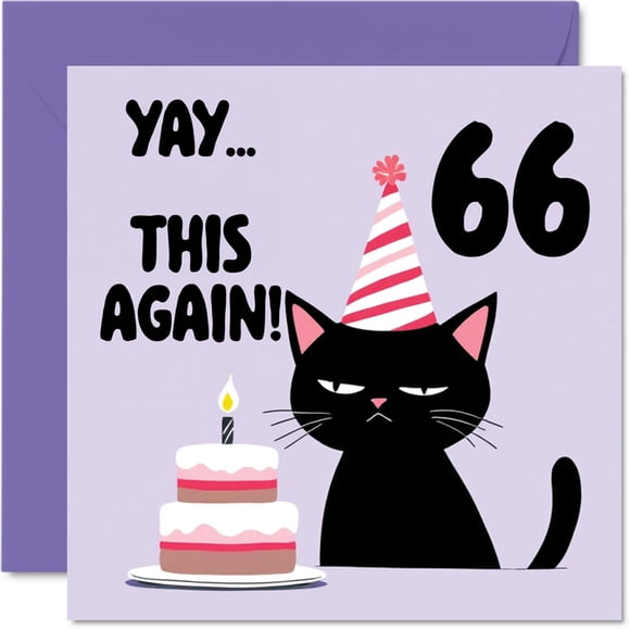 Tarjeta de felicitación Stuff4 para el 66 cumpleaños ¡Yay This Again! 5.7 pulgadas