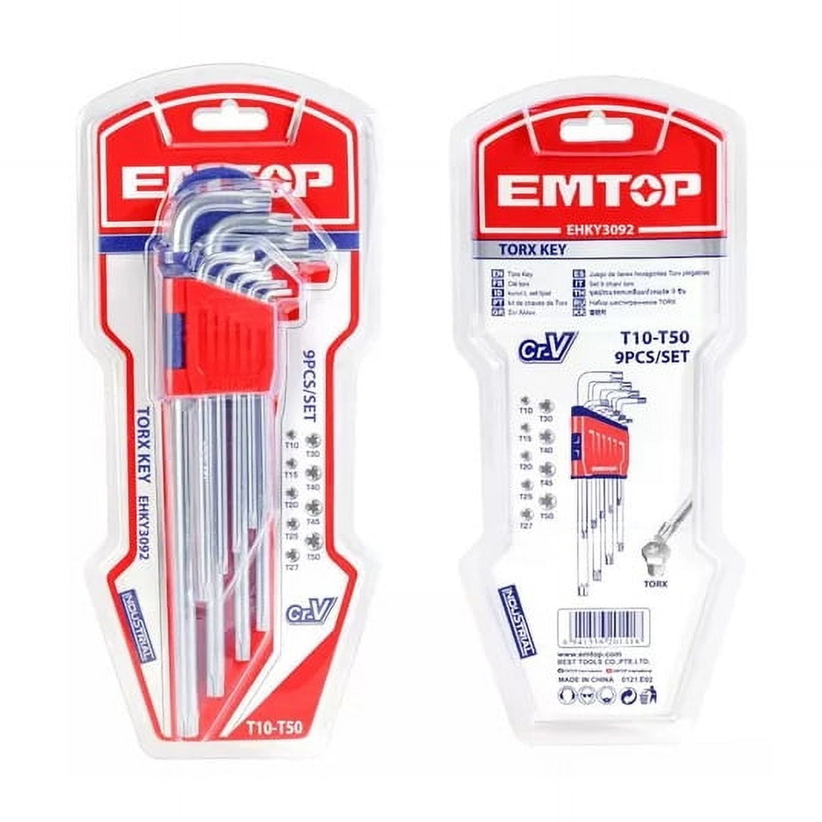 Emtop - Juego De Llaves Torx Set De 9 Piezas