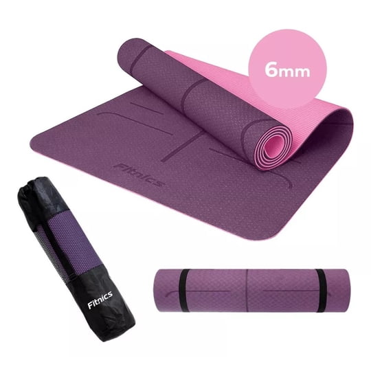 Genérico - Mat Yoga Colchoneta 6mm Doble Color Guías Bolso Correa Violeta