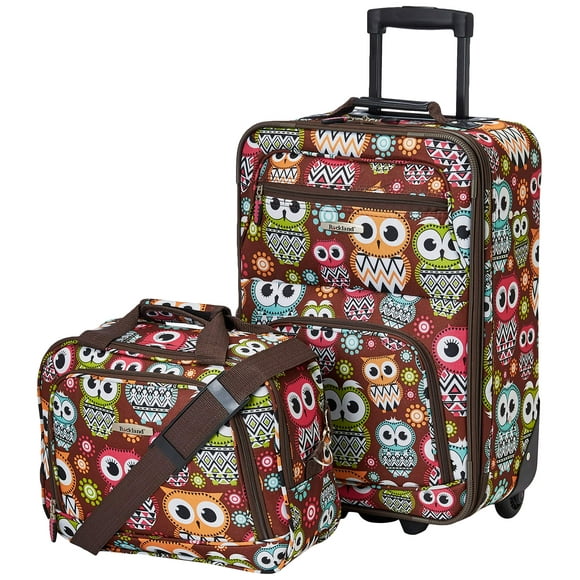 Set de equipaje Rockland Fashion Softside con forma de búho vertical y expandible
