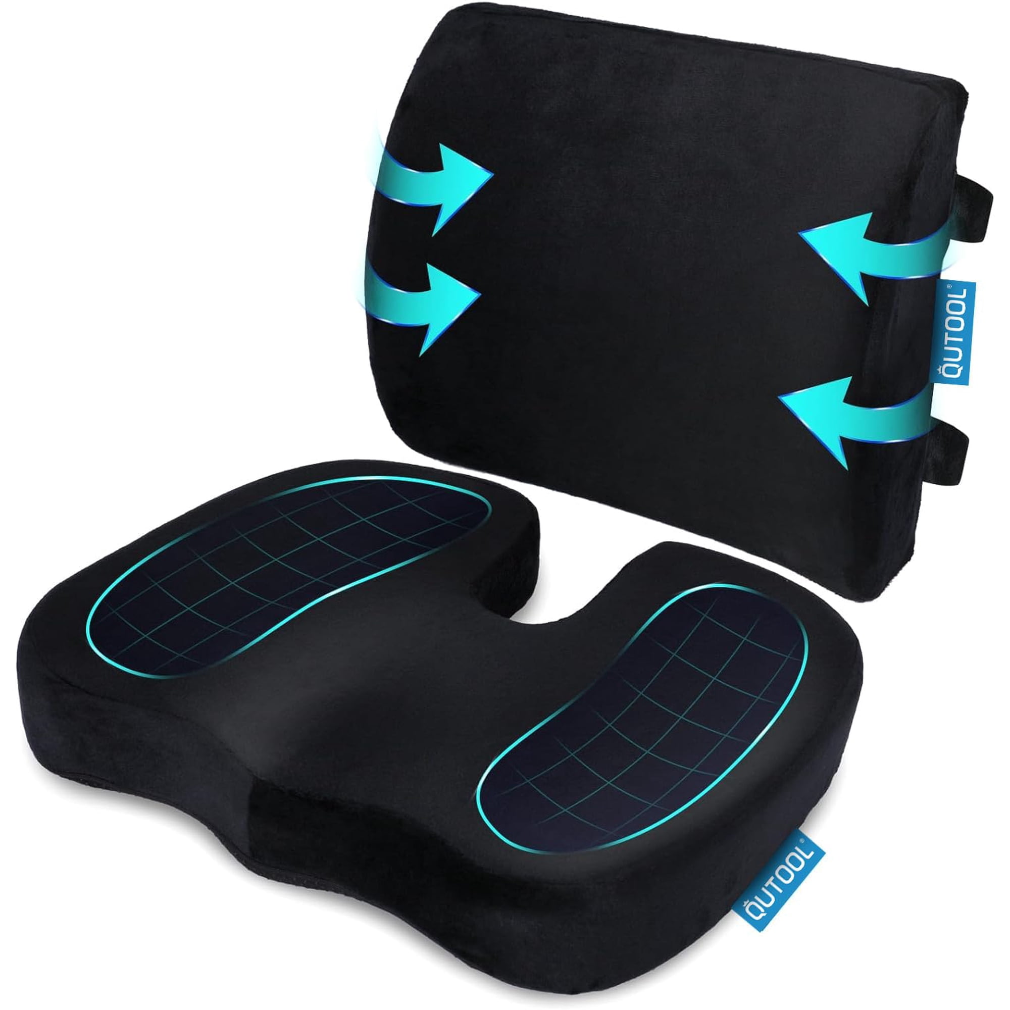 Cojín Ortopédico Para Asiento Y Almohada Lumbar Qutool Memory Foam