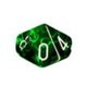 thumbnail image 1 of Bloque de dados D10s translúcido de Dice Chessex 23275, color verde y blanco, 1 of 1