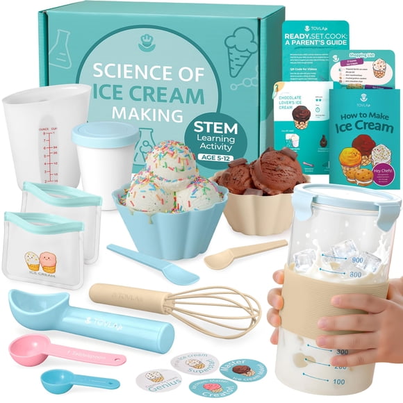 Kit científico de helado Tovla Jr. para niños con herramientas reutilizables, 5-12
