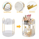 thumbnail image 4 of Organizador de maquillaje giratorio de 360°, organizador de tocador de baño de alta capacidad, almacenamiento giratorio de 2 niveles para el cuidado de la piel., 4 of 7