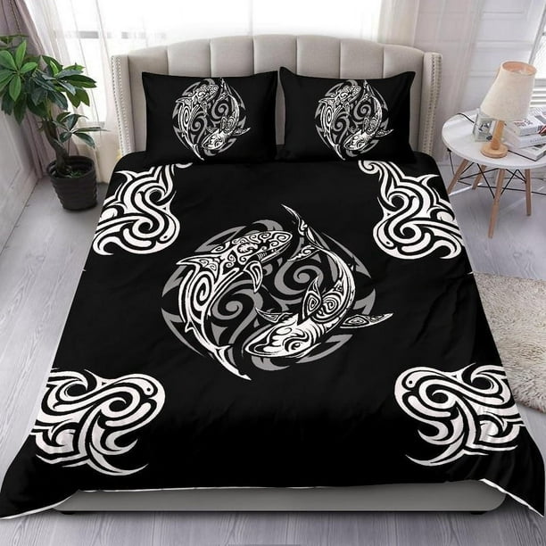 Juego de cama polinesio - Tatuaje de tiburón polinesio