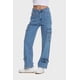 thumbnail image 2 of Jeans Mujer Recto Cargo Ojetillo Azul, 2 of 4
