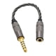 thumbnail image 2 of Cable adaptador Cable de audio Adaptador Cable de extensión para auriculares Cable fácil de usar Núcleo de cobre plateado para amantes de la música Gris, 2 of 5