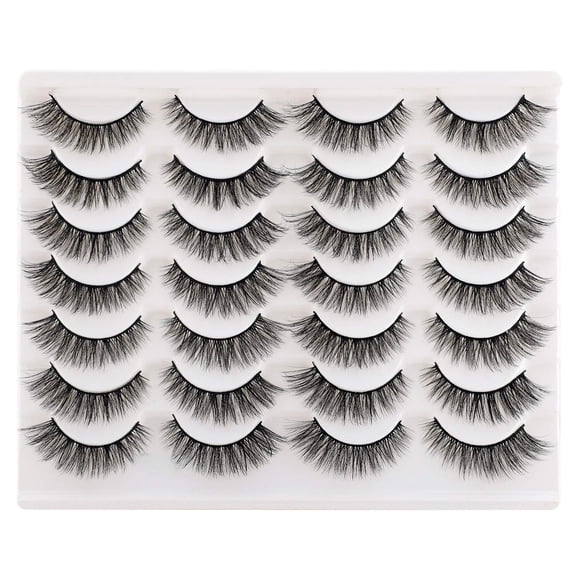 Pestañas postizas Newcally Cat Eyes Wispy, visón sintético natural, x14