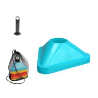 Magideal - 10 Conos Triangulares De Fútbol, Suministros Flexibles De Agilidad Para Entrenamiento Deportivo De Fútbol, Bandeja Portátil, Accesorio Ligero De M Azul