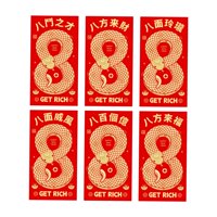Bothyi - 6 Sobres De Año Nuevo Chino Hongbao Money Pack Rojo Para Regalo De Vacaciones Estilo G