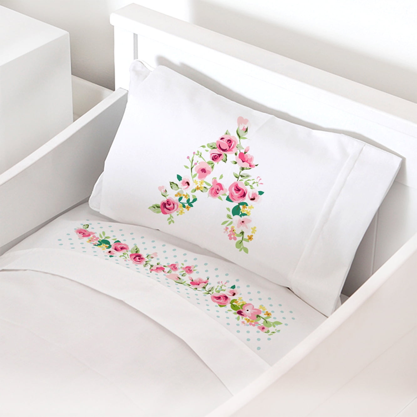 Tuyo Print - Juego De Sábanas Cuna Letras Vintage A