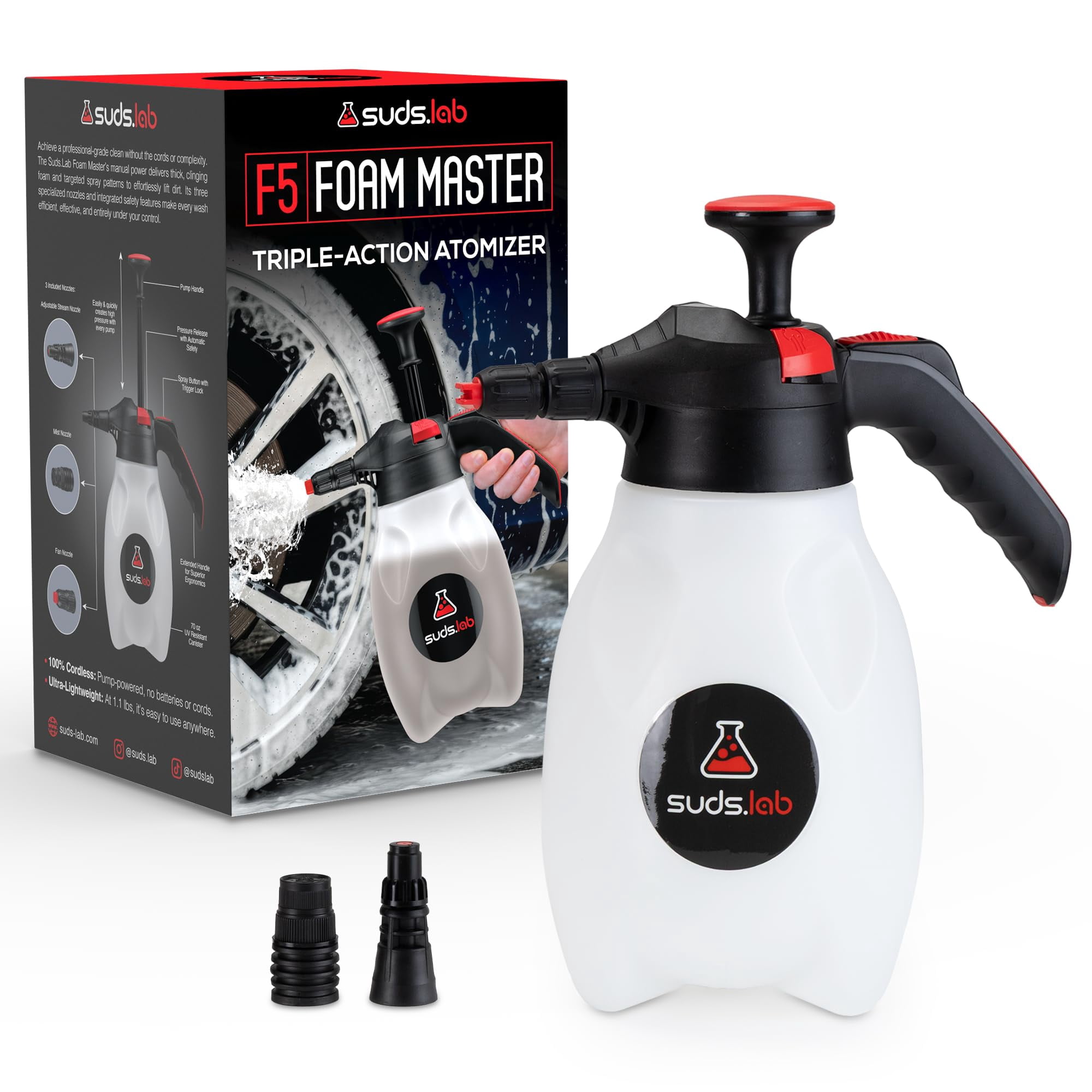 Suds.lab - Pulverizador De Espuma Suds Lab F5 Foam Master Bomba De Triple Acción De 2 Litros