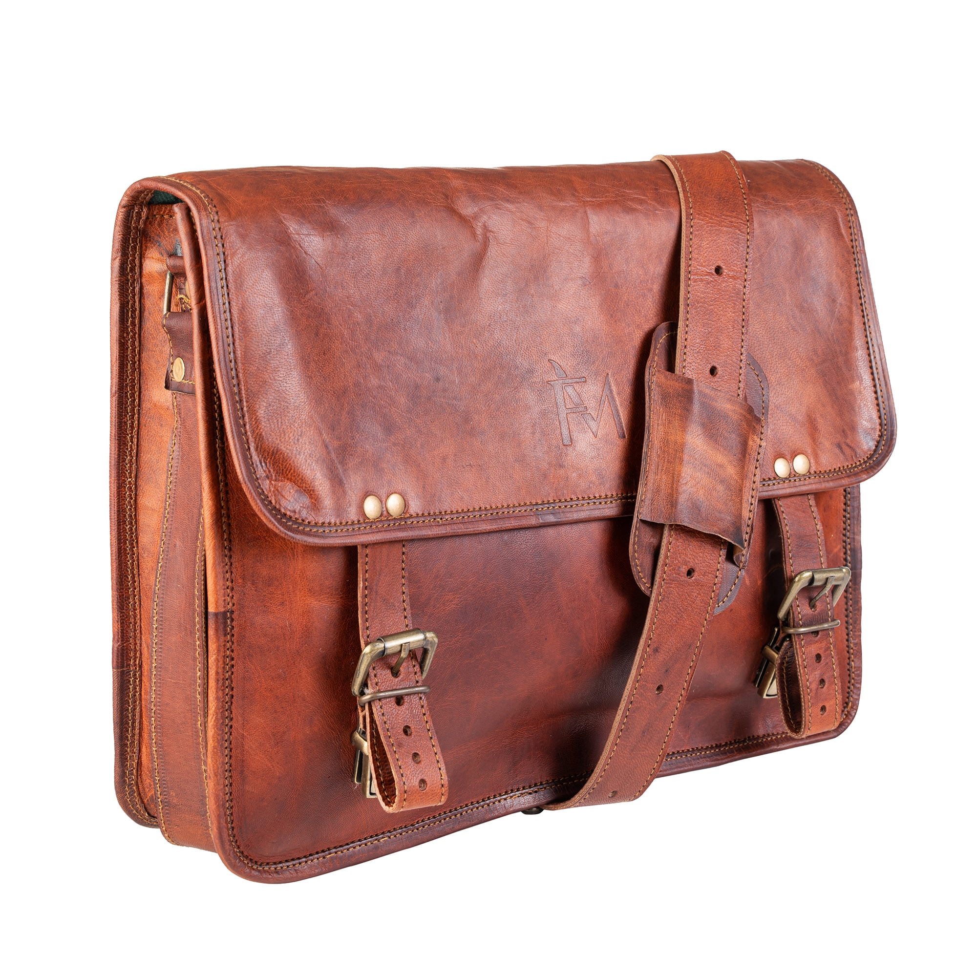 Maletín De Cuero Natural. Vintage. Laptop Notebook 15,6" Franz Mossi