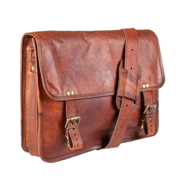 Maletín De Cuero Natural. Vintage. Laptop Notebook 15,6" Franz Mossi