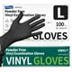 thumbnail image 1 of Guantes de examen Supmedic de vinilo negro, 100 unidades (talla grande), 1 of 8