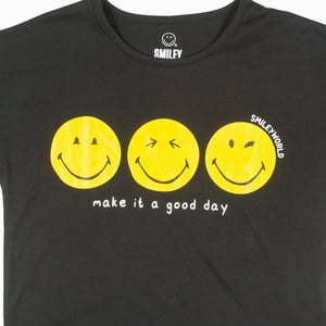 Polera Niña Make It A Good Day Negro Smiley