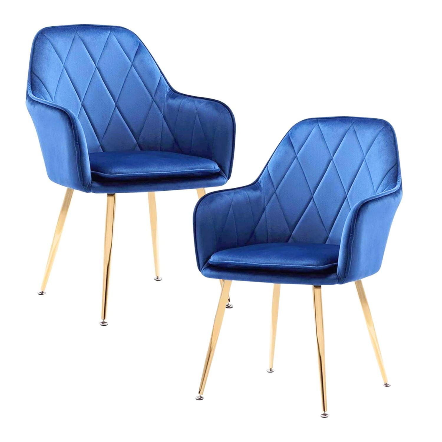 Pandalino - Pack 2 Sillón Sitial Diamante Terciopelo Azul | Moderno Y Cómodo Azul