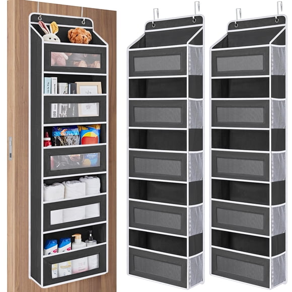 Organizador para colocar sobre la puerta JARLINK, 5 estantes negros, x2