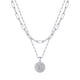 thumbnail image 1 of Collar Ursteel con iniciales de cadena en forma de clip de papel con capas plateadas, 1 of 7