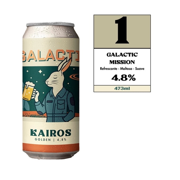 Cerveza Lata Galactic - golden, 473 ml