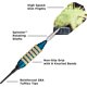 thumbnail image 3 of Darts Viper Spinning Bee, punta blanda, 16 g, con funda Casemaster, azul, 3 of 9