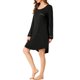 thumbnail image 4 of INSPIRE CHIC Pijamas para Mujer Cuello Redondo Manga Larga Ropa de Dormir Vestido de Descanso Suave S Negro, 4 of 6