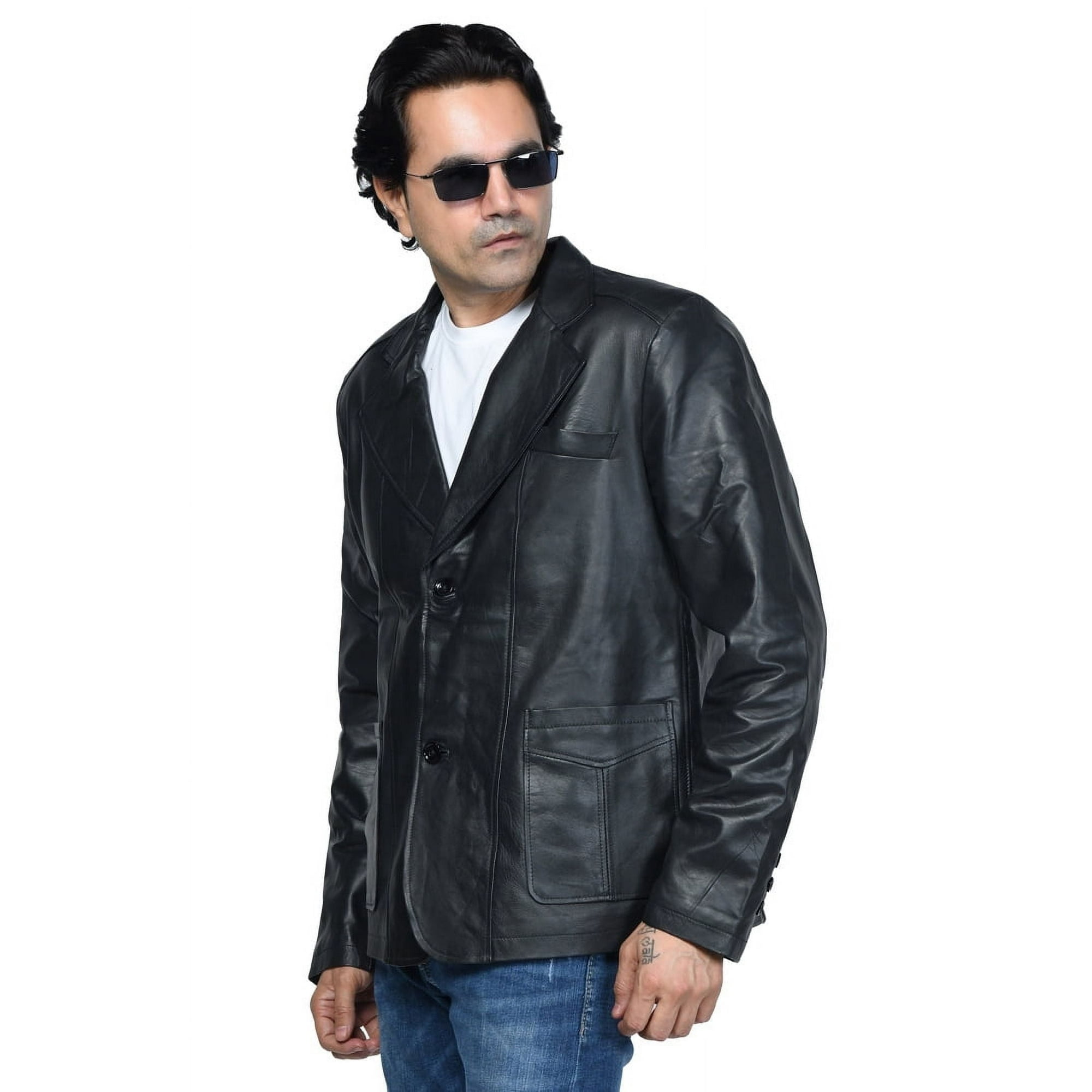 Saco Deportivo Sharo Cuero Negro Hombre