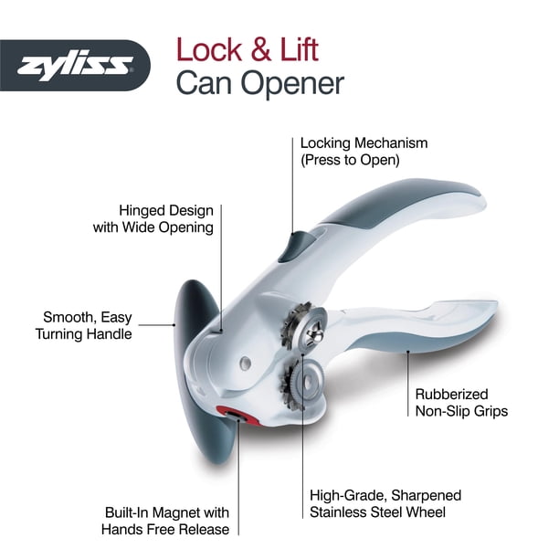 Abridor de latas Zyliss Lock N' Lift con imán elevador de tapas