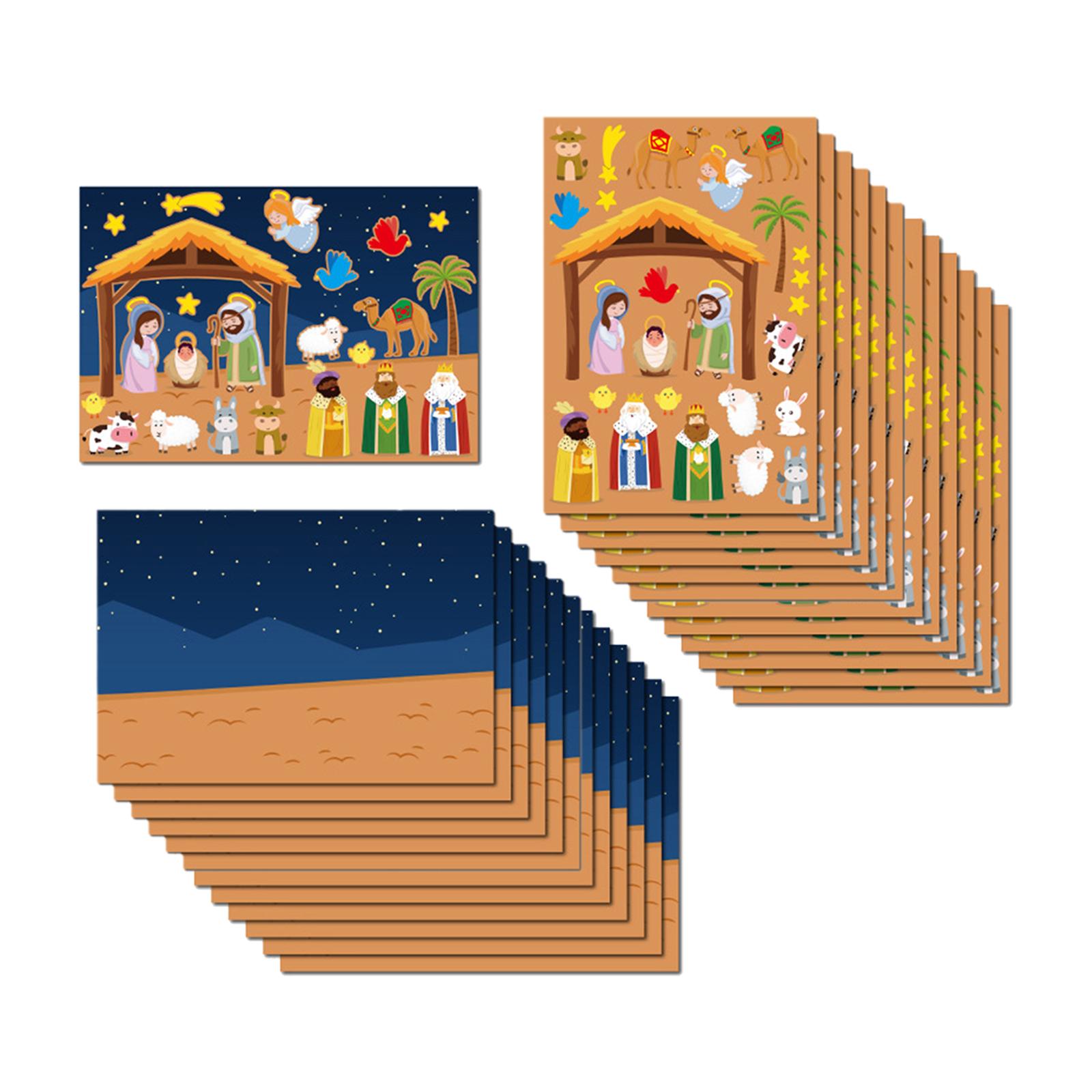 Bothyi - Kits De Escenas De Pegatinas De Natividad, Divertidas Pegatinas Diy De Natividad, Manualidades Navideñas, Estilo A