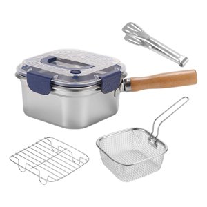 Bothyi - Mini Freidora Multifuncional Cuadrada Para Caldo, Pescado Y Pasta, Color Azul