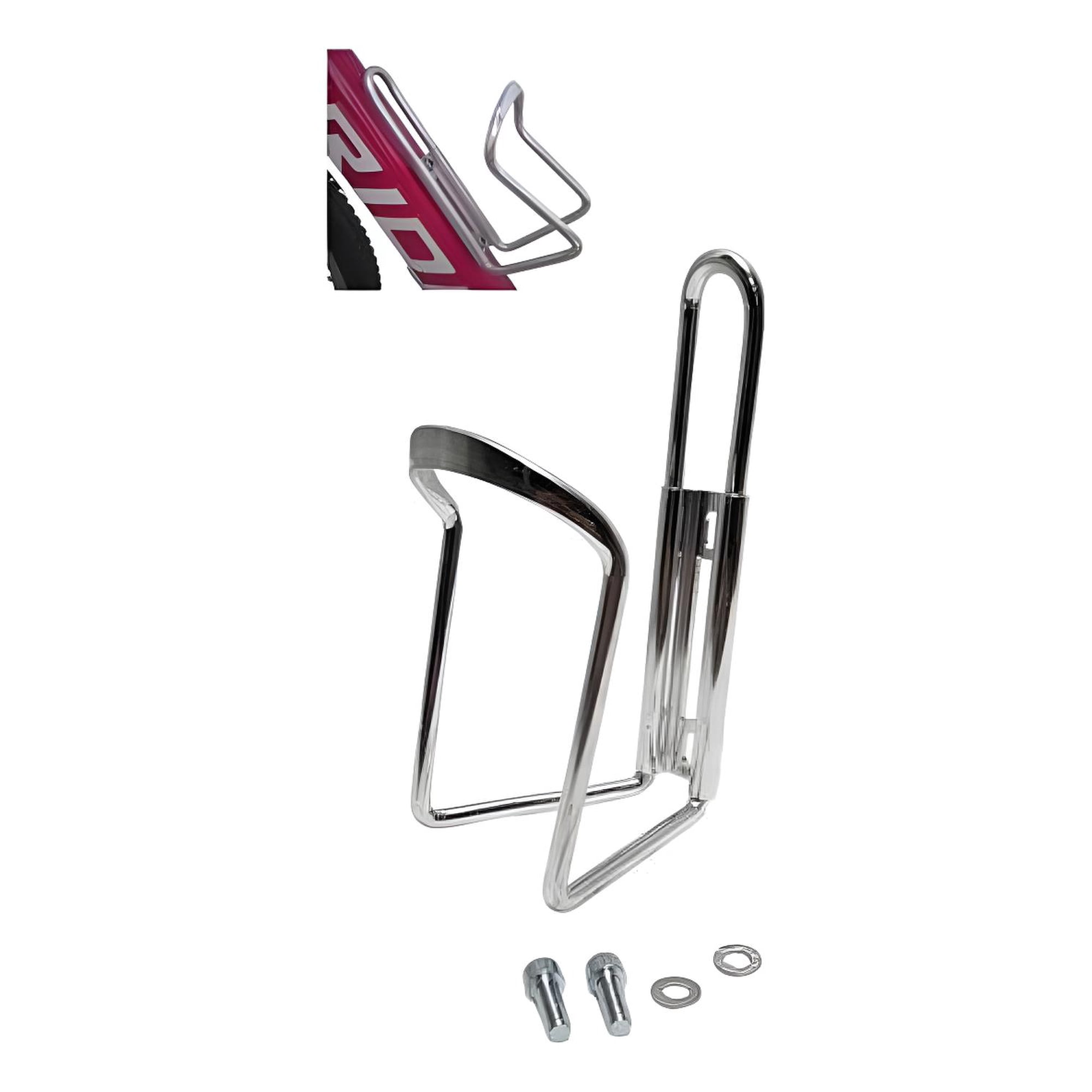 Genérica - Portacaramagiola Aluminio Soporte Botella Ciclismo Ruta Mtb Plateado