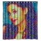 thumbnail image 1 of Cortina de ducha con diseño de burbujas y pintura abstracta, con ganchos, tamaño 66 x 72 pulgadas, 1 of 3