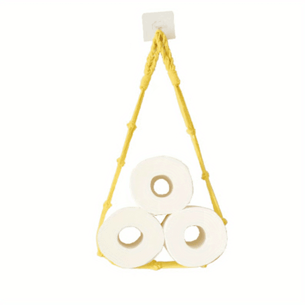 1pc Bohemian Style Cotton Rope Wall Hanging Paper Towel Holder - Simple and Stylish Storage Rack