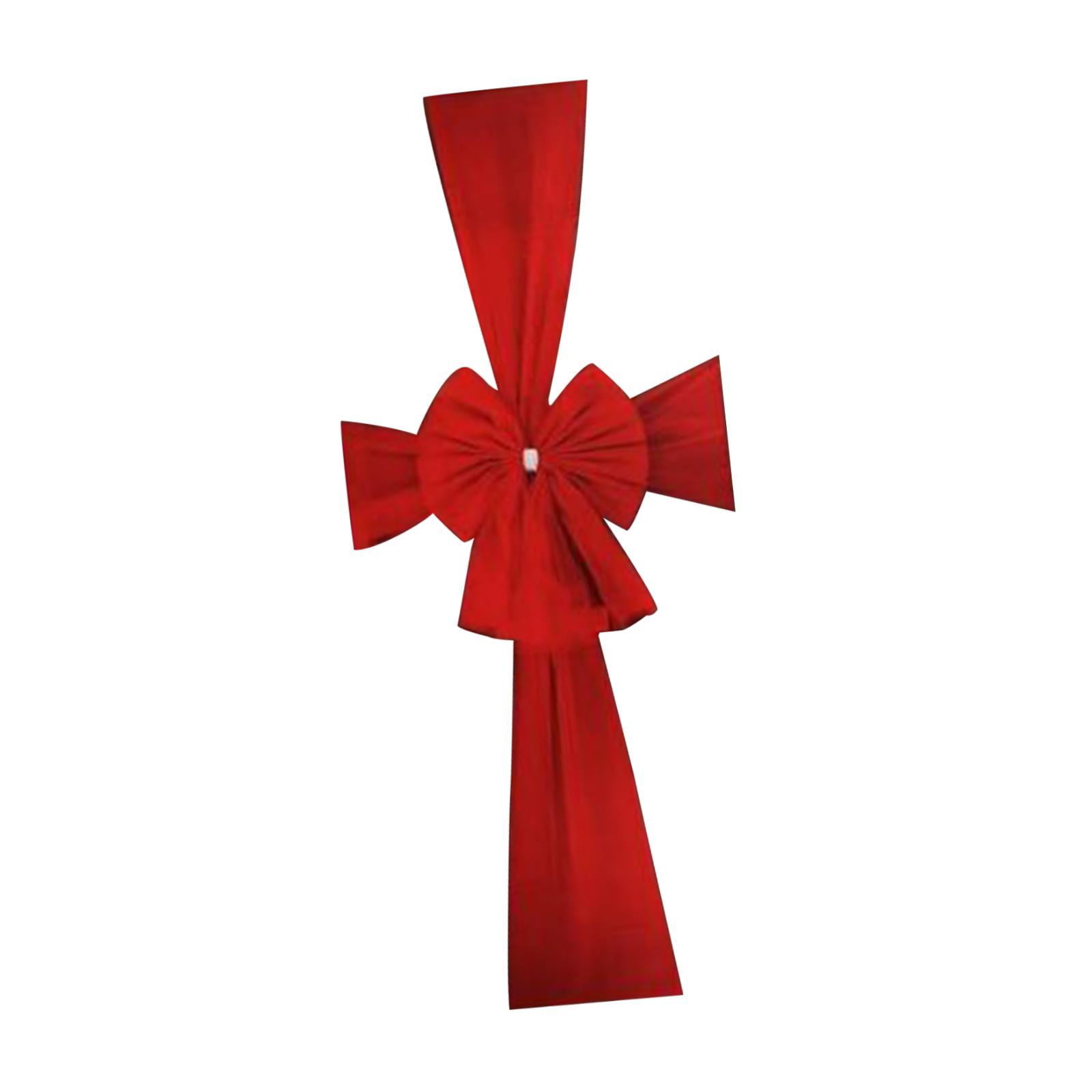 Magideal - Lazo Rojo Navidad Para Puerta Principal Decoración De Puerta Adorno De Árbol Ornamento De Regalo Material Tela Adecuado Para Fiestas Navideñas Decorac